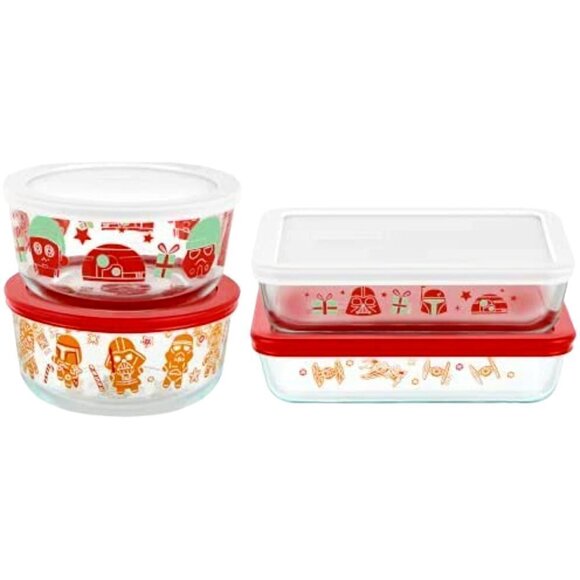 Pyrex Other - Pyrex Star Wars Holiday Edition Glass Storage Set 8 Piece